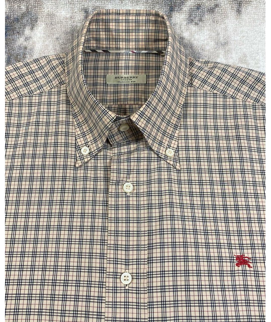 BURBERRY Бежевая хлопковая кэжуал рубашка, фото 4