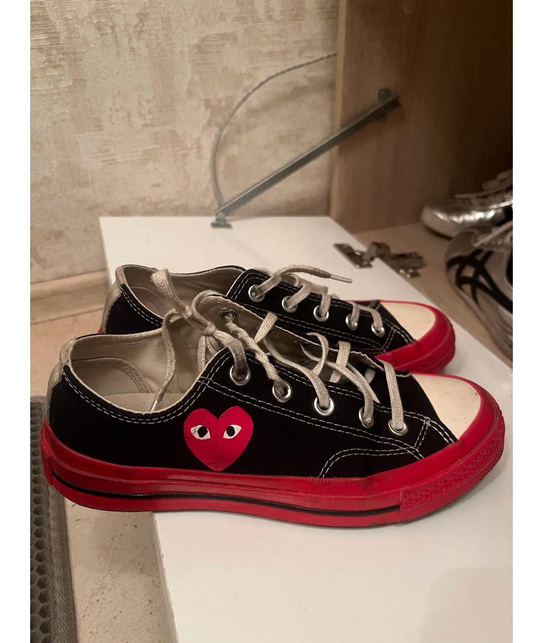 COMME DES GARÇONS PLAY Черные бархатные кеды, фото 6