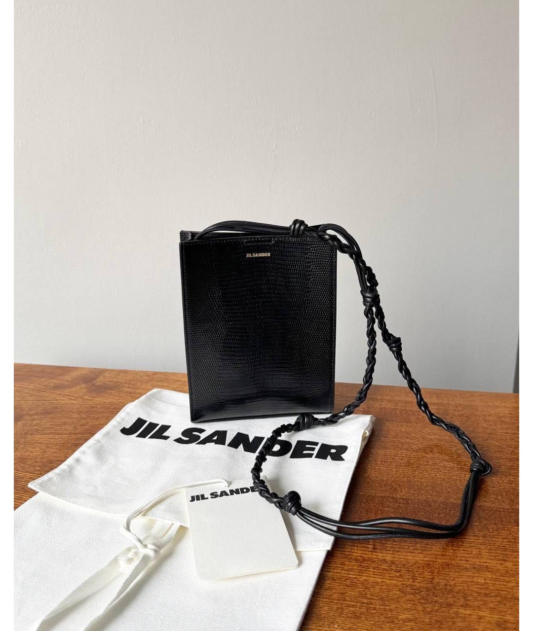 JIL SANDER Черная кожаная сумка через плечо, фото 9