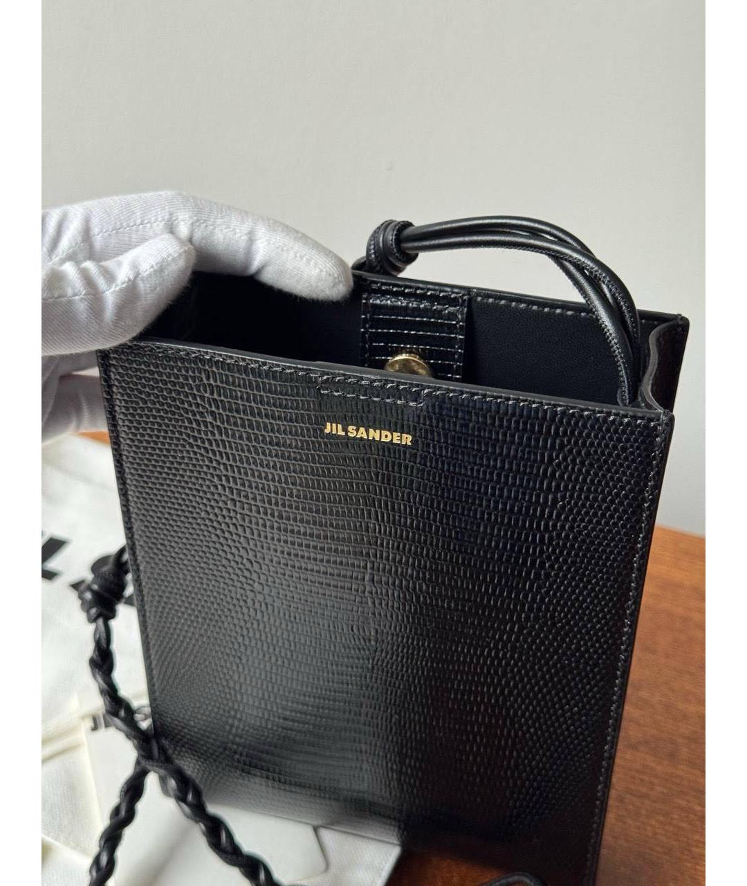 JIL SANDER Черная кожаная сумка через плечо, фото 5