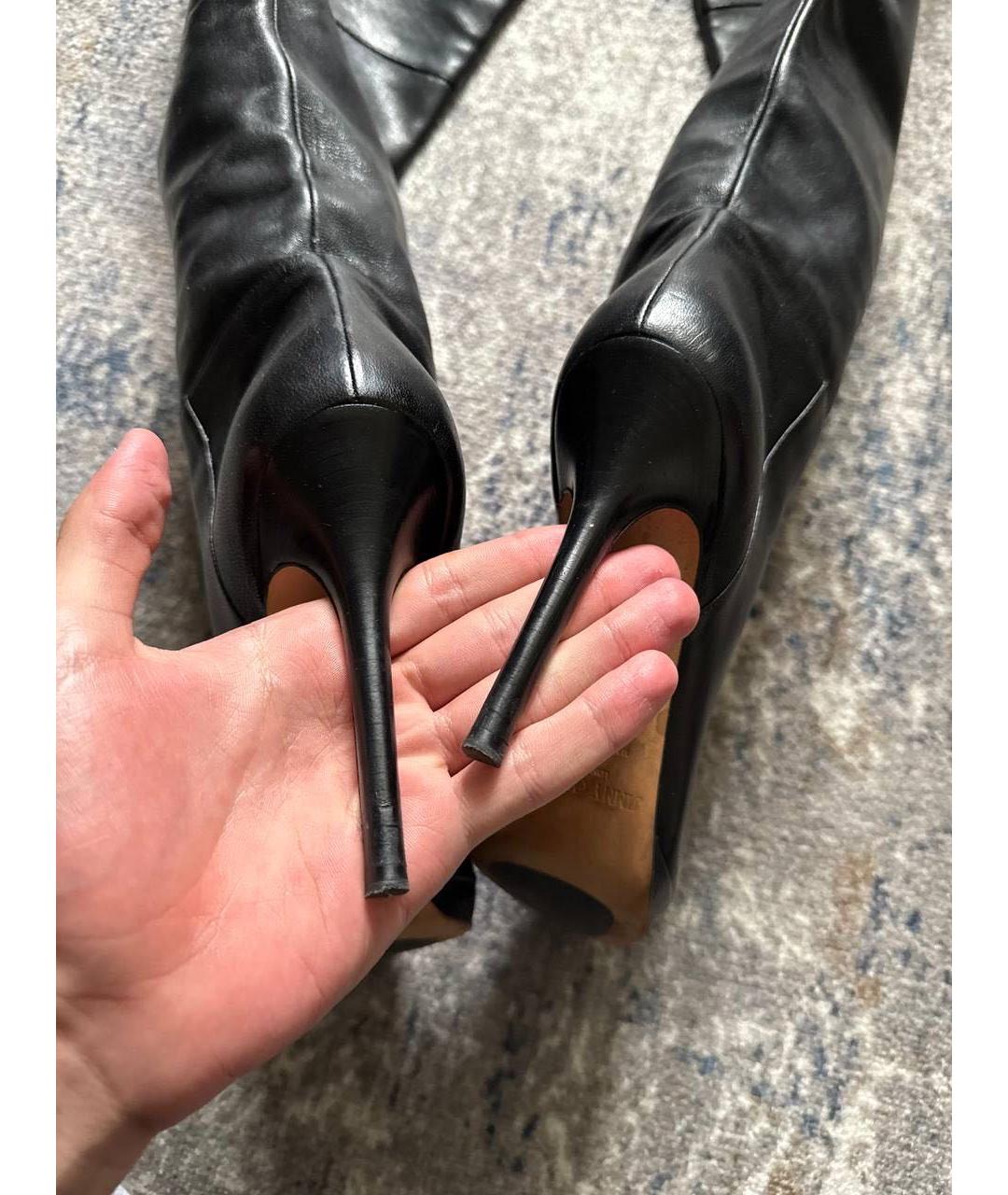JIMMY CHOO Черные кожаные сапоги, фото 3
