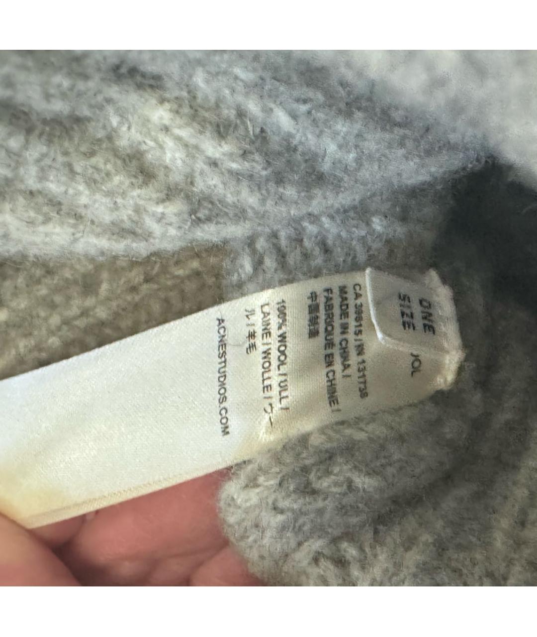 ACNE STUDIOS Серая шерстяная шапка, фото 3