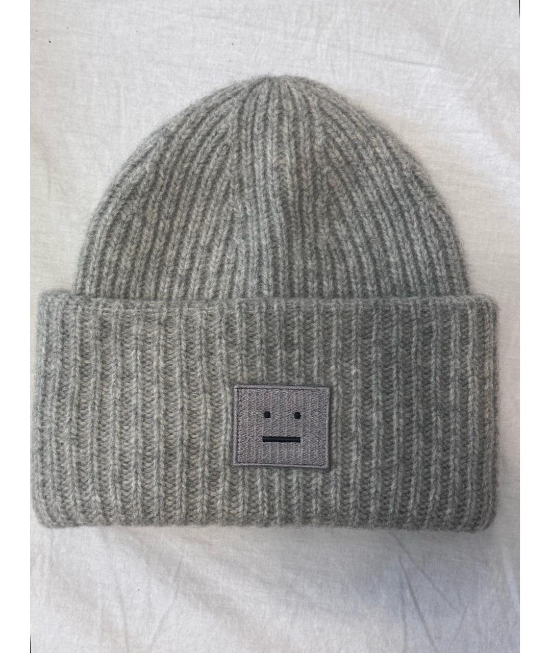 ACNE STUDIOS Серая шерстяная шапка, фото 4
