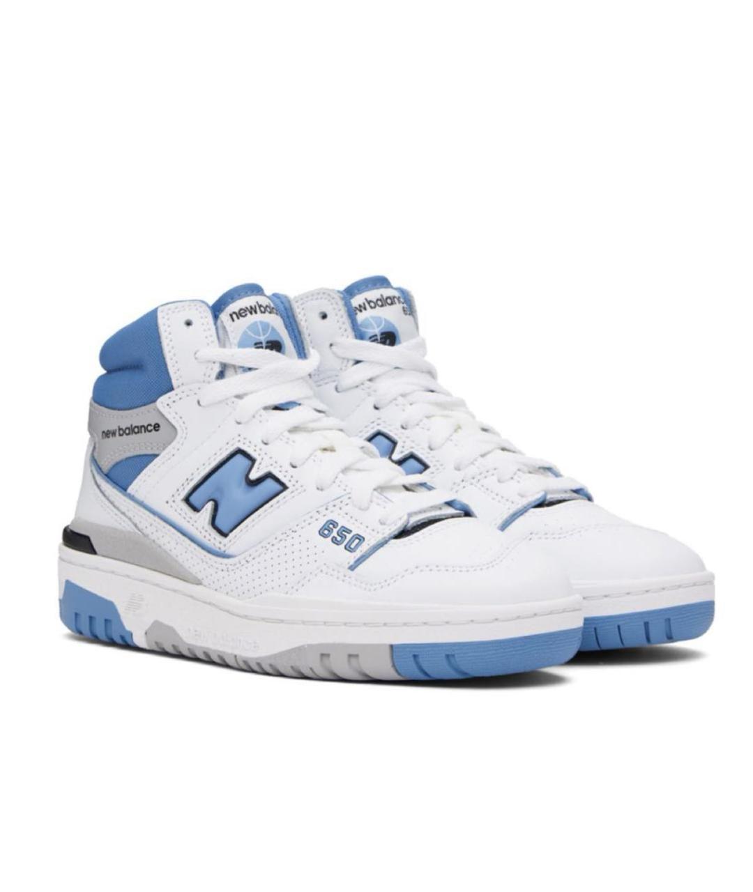 NEW BALANCE Белые кожаные высокие кроссовки / кеды, фото 2