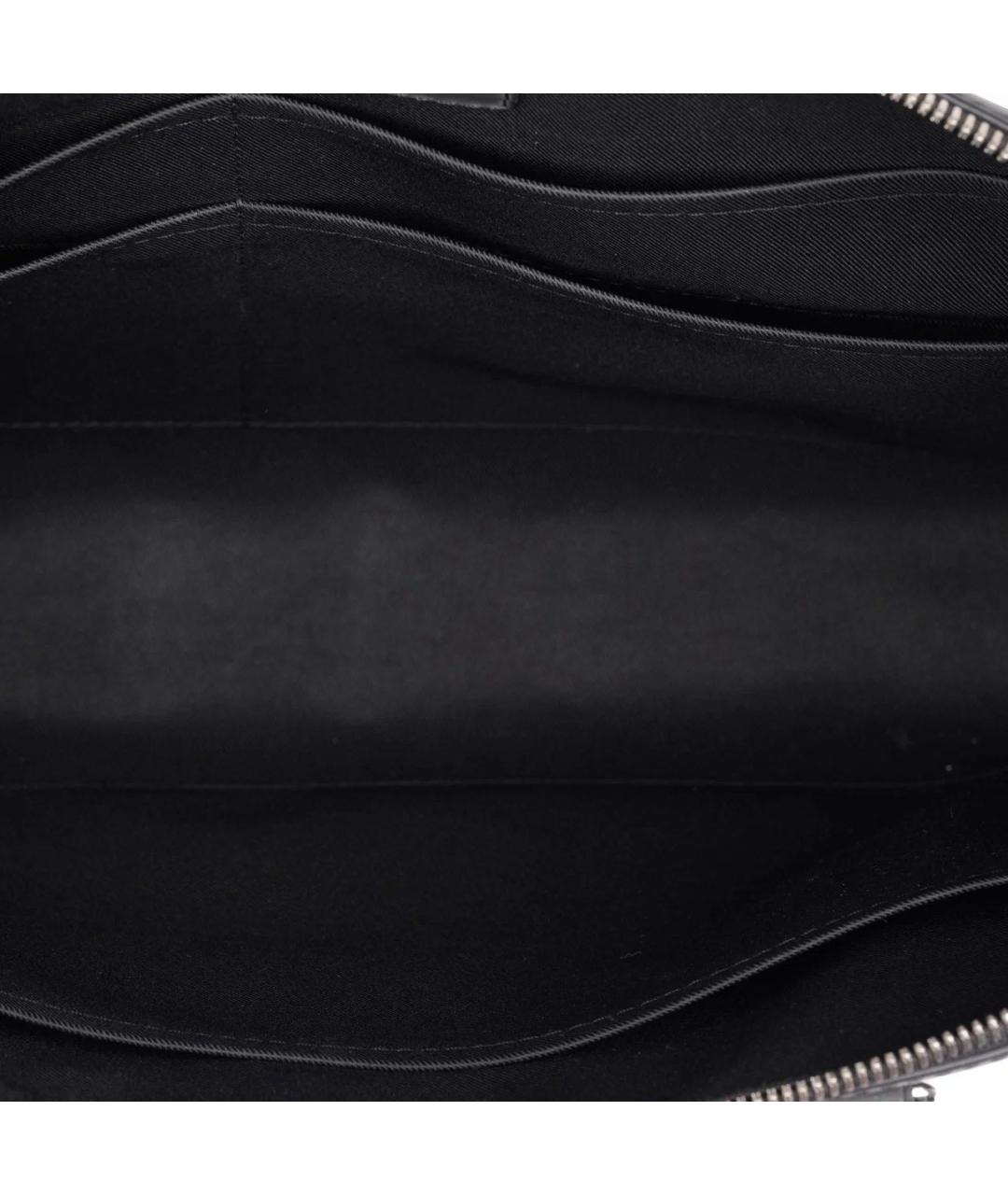 LOUIS VUITTON Черный кожаный портфель, фото 7