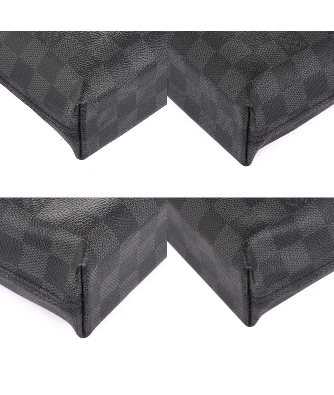 LOUIS VUITTON Черный кожаный портфель, фото 8