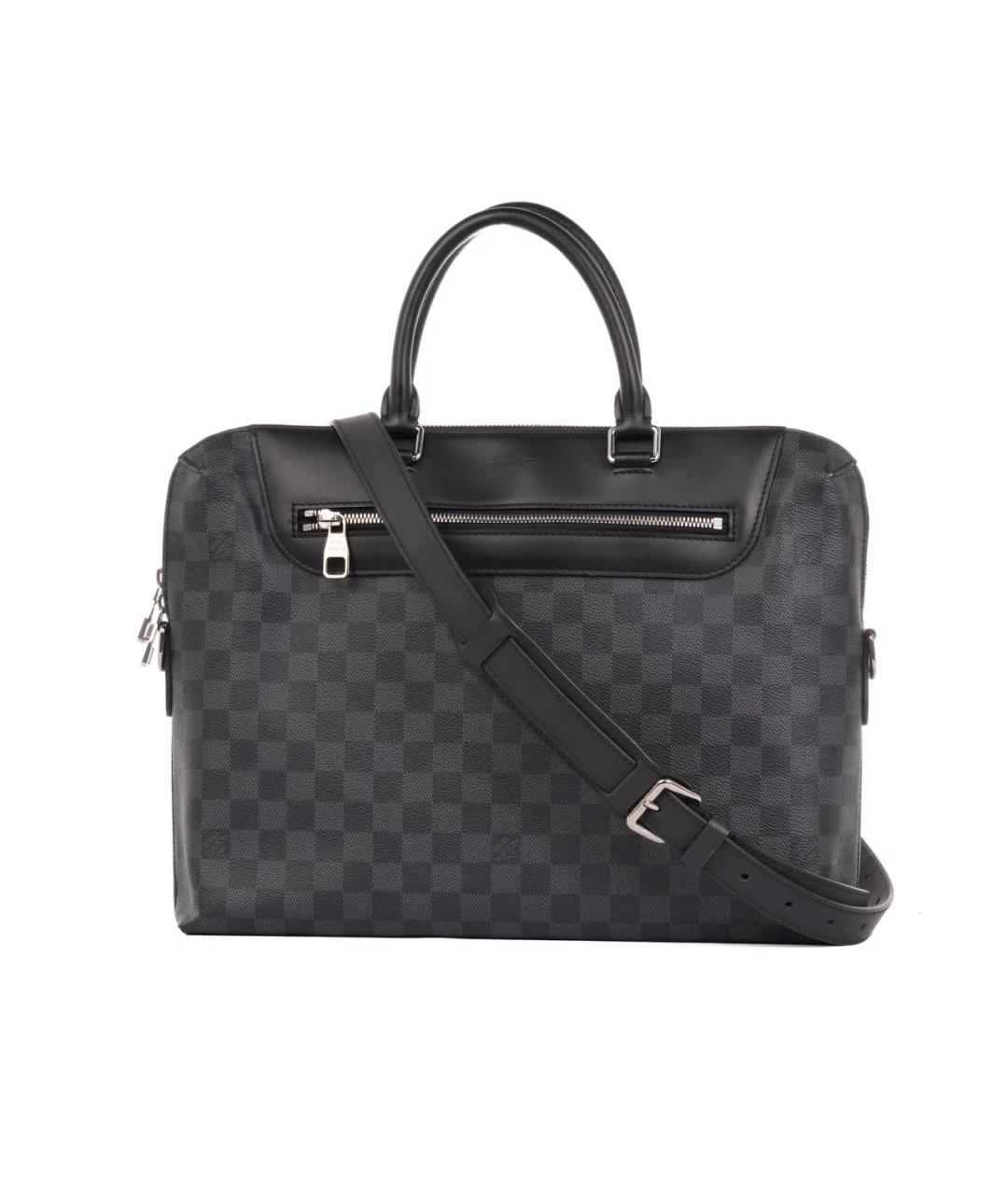 LOUIS VUITTON Черный кожаный портфель, фото 1