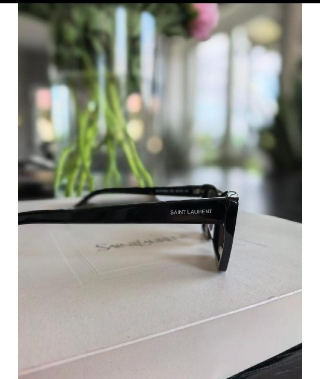 SAINT LAURENT Черные пластиковые солнцезащитные очки, фото 2