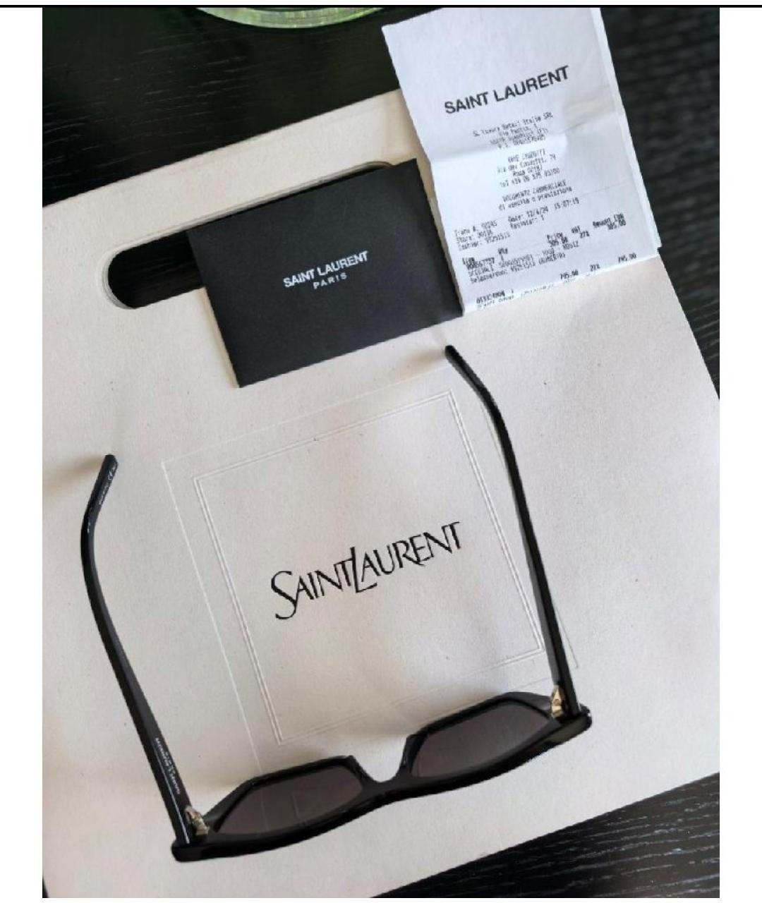 SAINT LAURENT Черные пластиковые солнцезащитные очки, фото 3