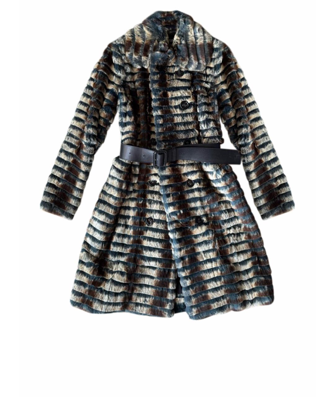 BURBERRY Мульти меховая шуба, фото 1