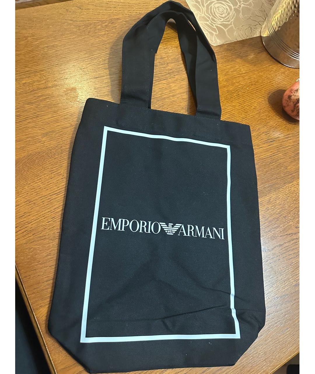 EMPORIO ARMANI Черная сумка тоут, фото 3