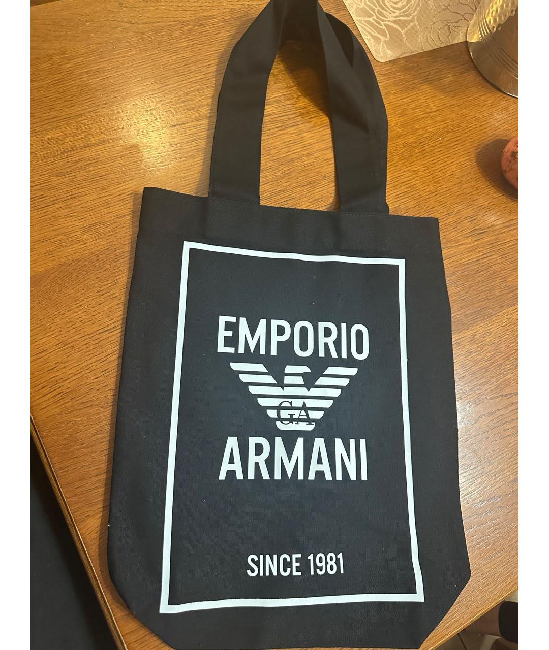 EMPORIO ARMANI Черная сумка тоут, фото 2