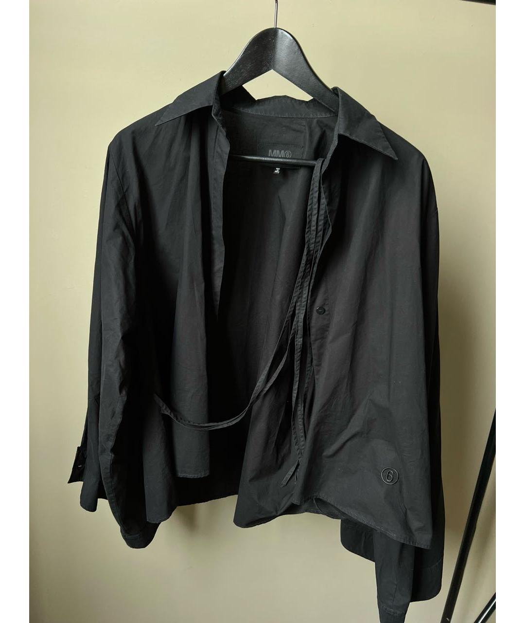MM6 MAISON MARGIELA Черная хлопковая рубашка, фото 9