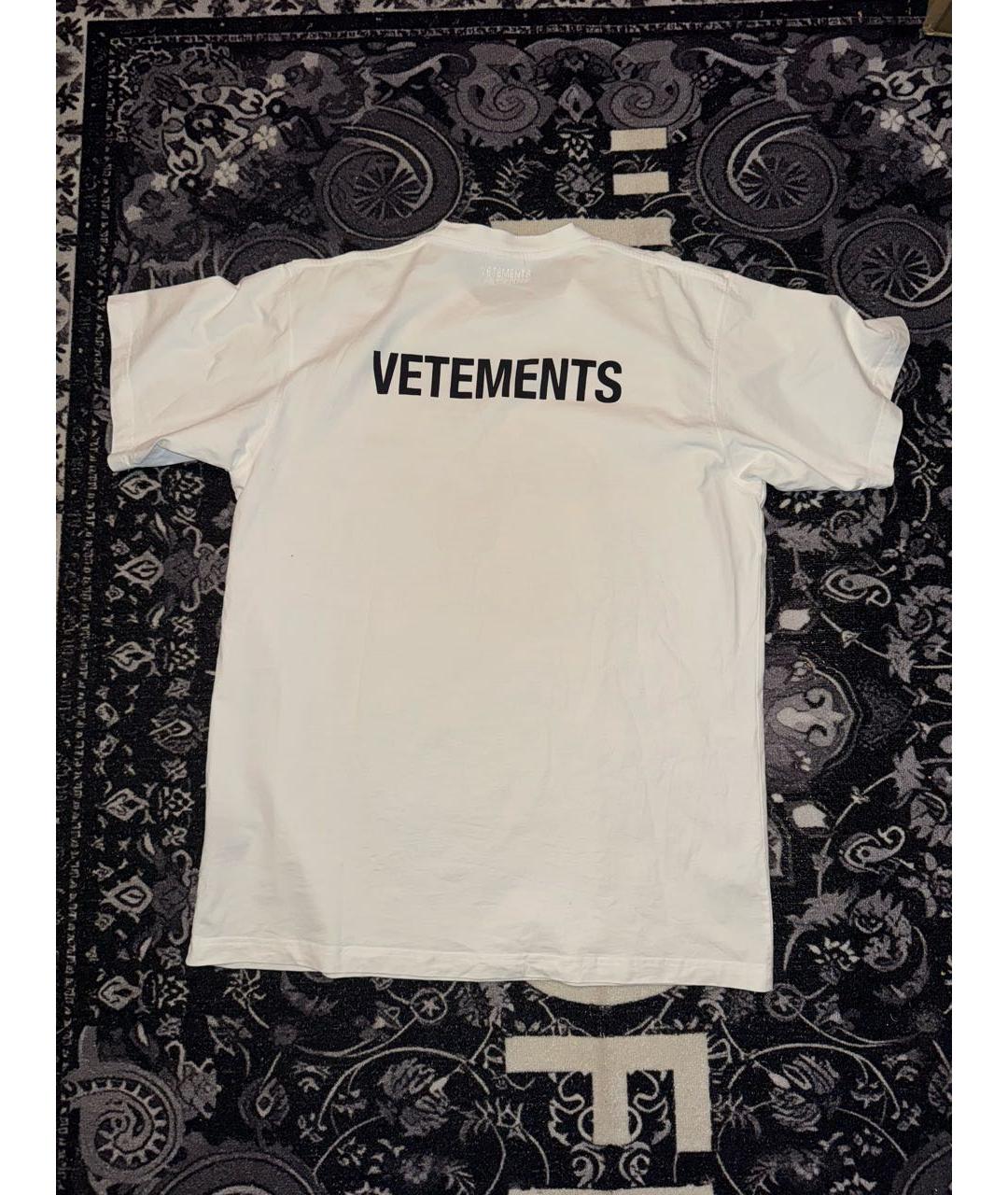 VETEMENTS Белая хлопковая футболка, фото 3