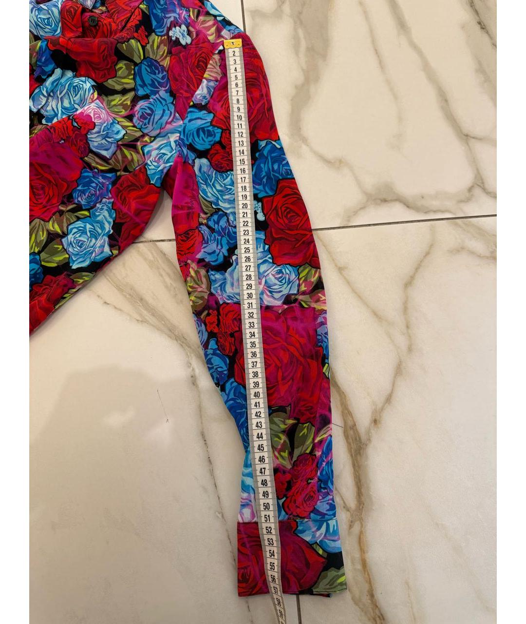 VERSACE Мульти шелковая блузы, фото 6
