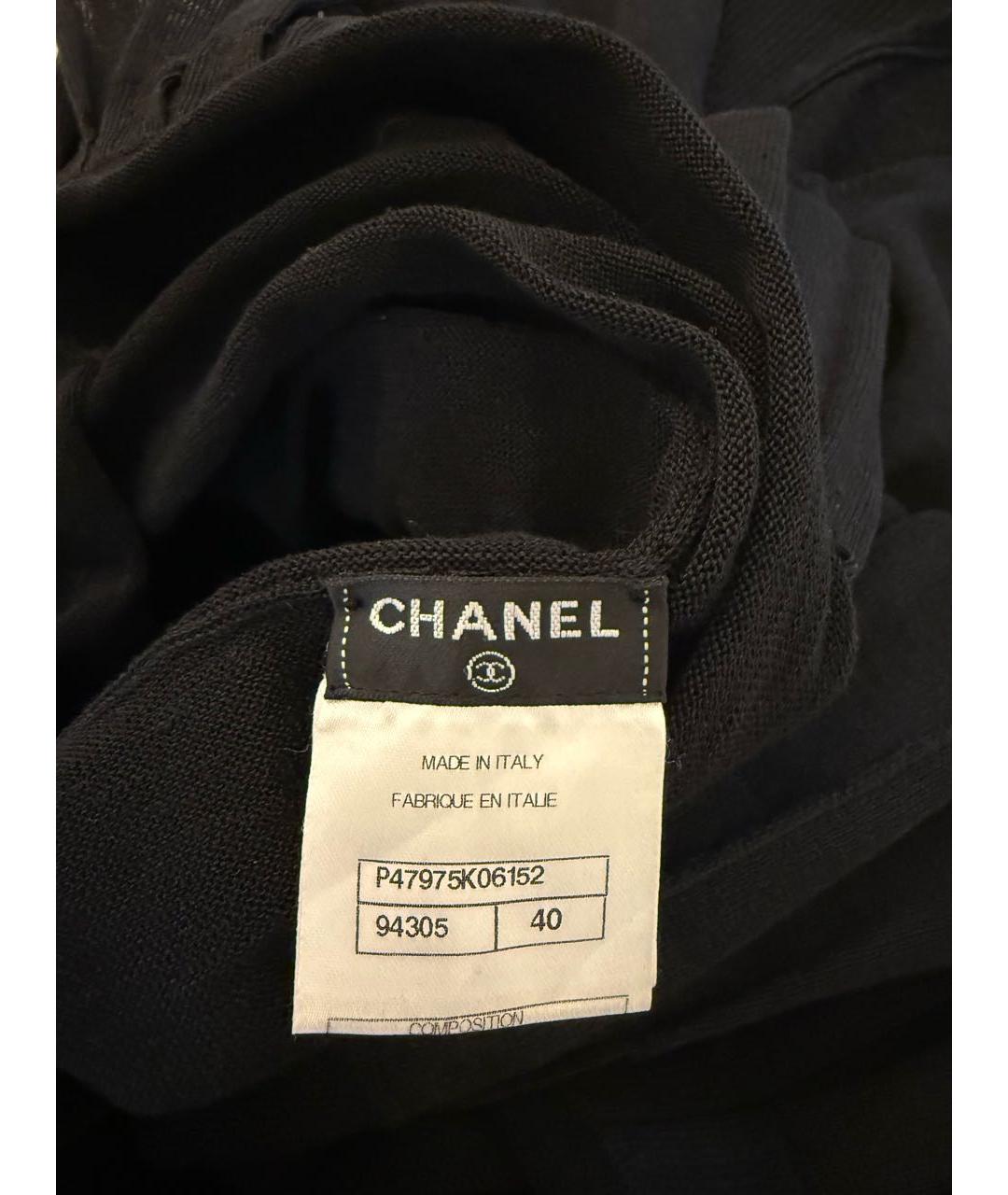 CHANEL Черное льняное коктейльное платье, фото 7