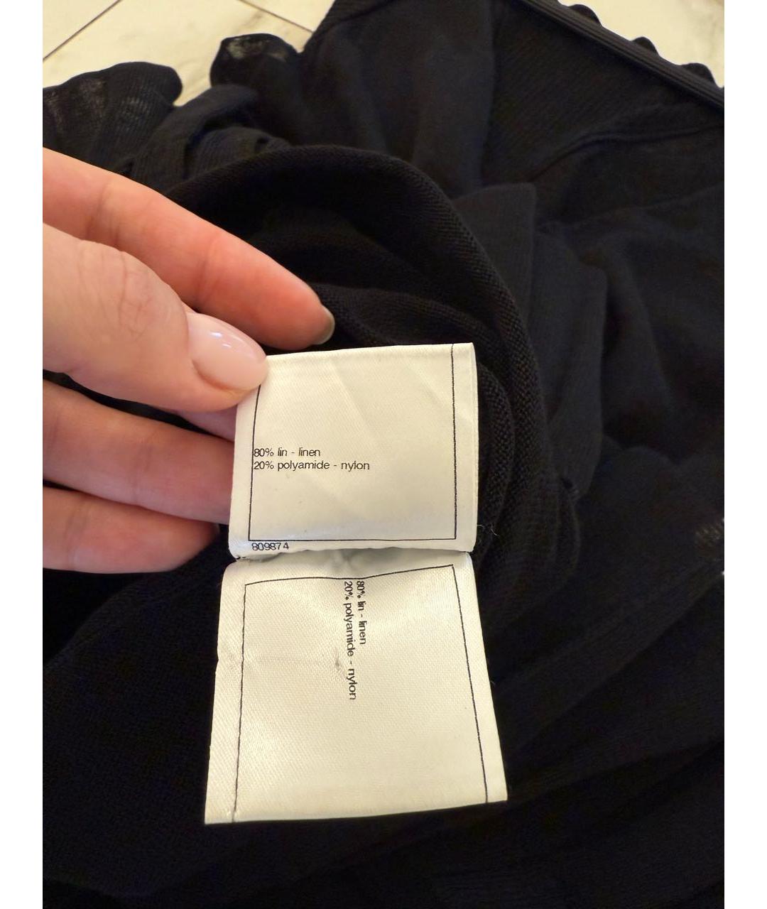 CHANEL Черное льняное коктейльное платье, фото 2
