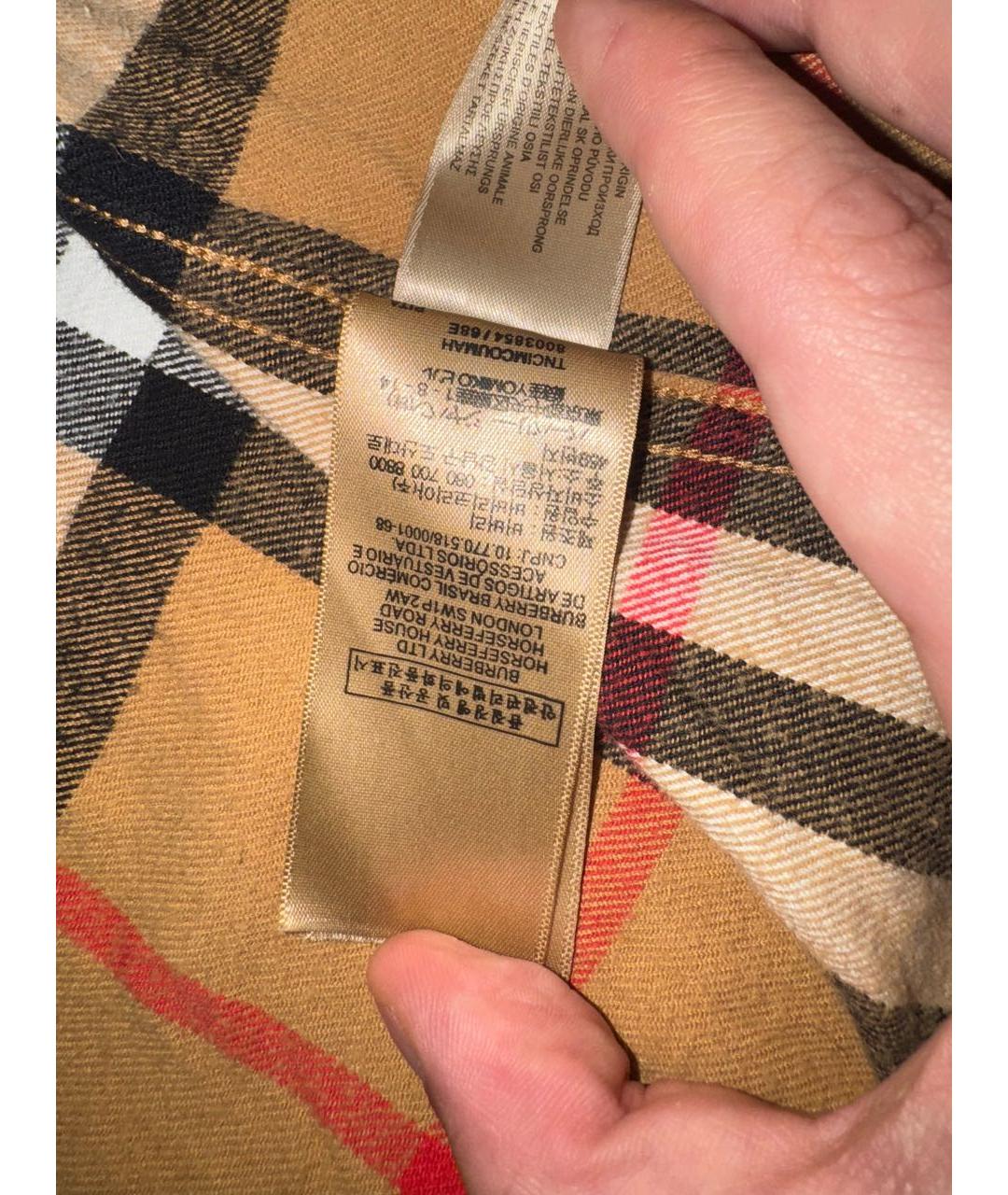 BURBERRY Коричневая хлопко-шерстяная кэжуал рубашка, фото 6