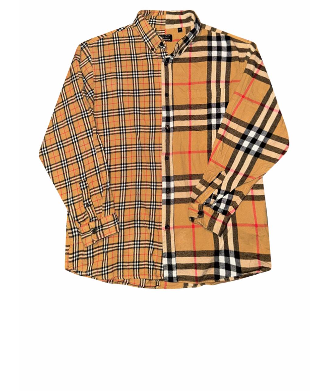 BURBERRY Коричневая хлопко-шерстяная кэжуал рубашка, фото 1