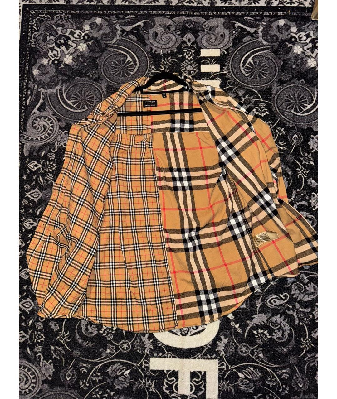 BURBERRY Коричневая хлопко-шерстяная кэжуал рубашка, фото 3