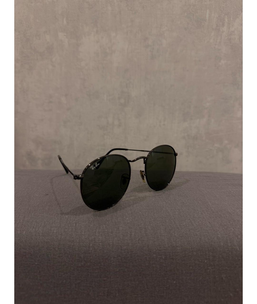 RAY BAN Черные металлические солнцезащитные очки, фото 2