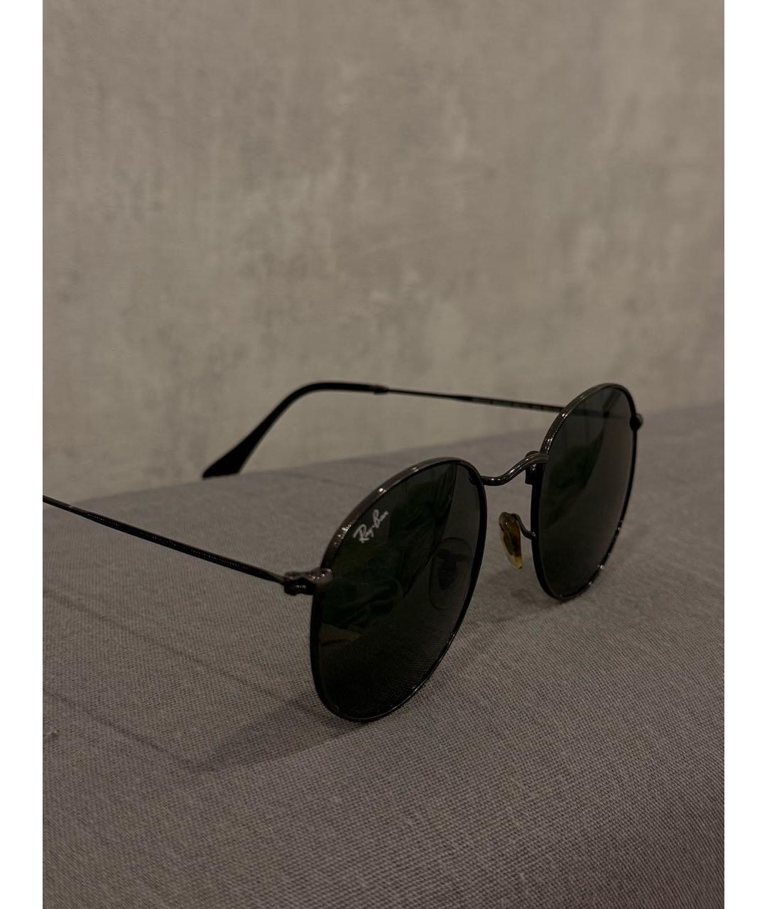 RAY BAN Черные металлические солнцезащитные очки, фото 3