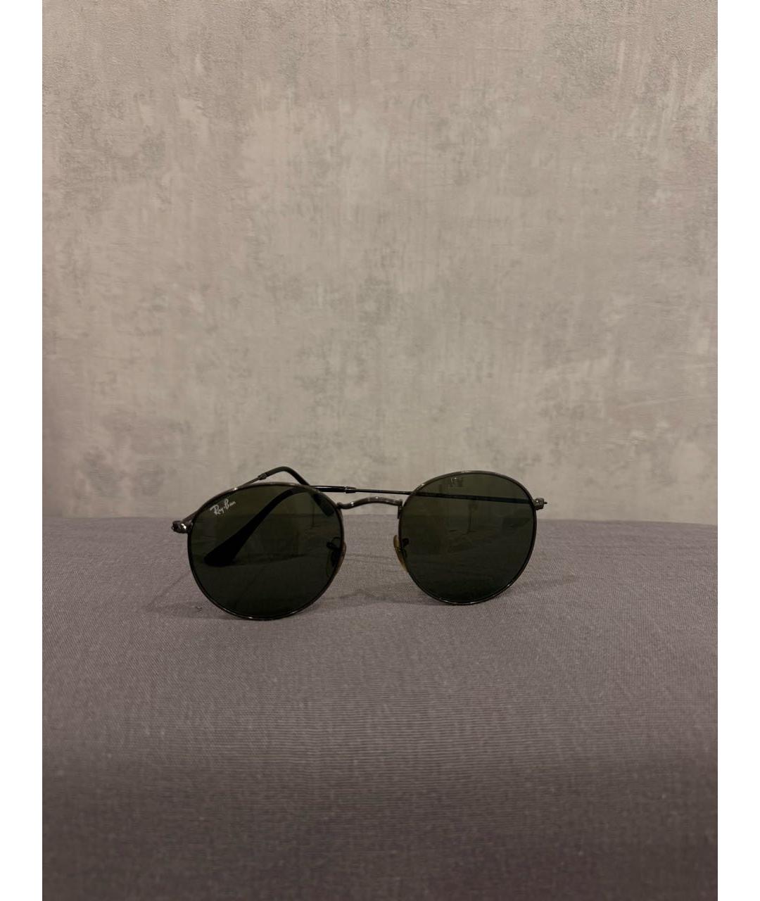 RAY BAN Черные металлические солнцезащитные очки, фото 6