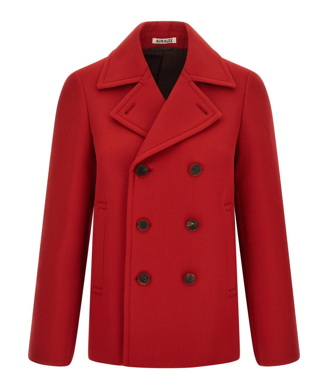 AURALEE Красное шерстяное пальто, фото 1