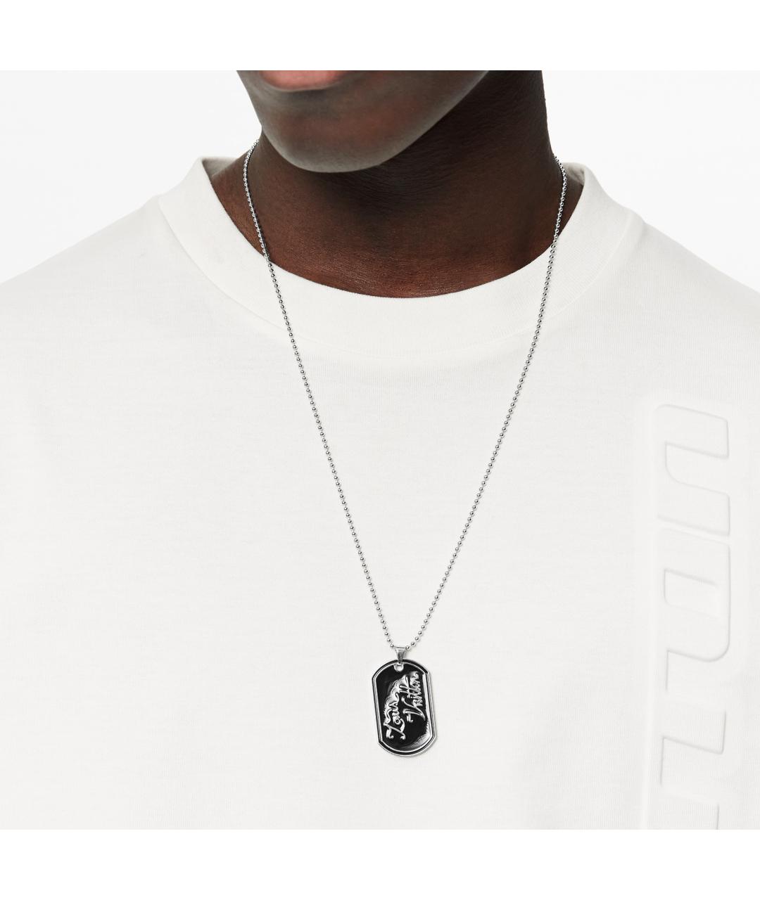 LOUIS VUITTON Черная металлическая подвеска, фото 3