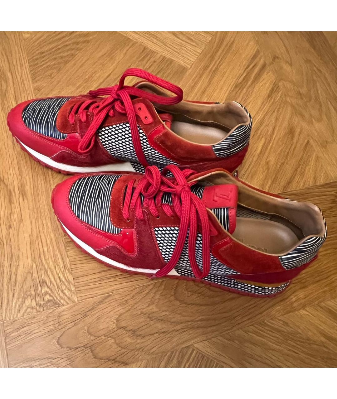 LOUIS VUITTON Красные кожаные кроссовки, фото 5