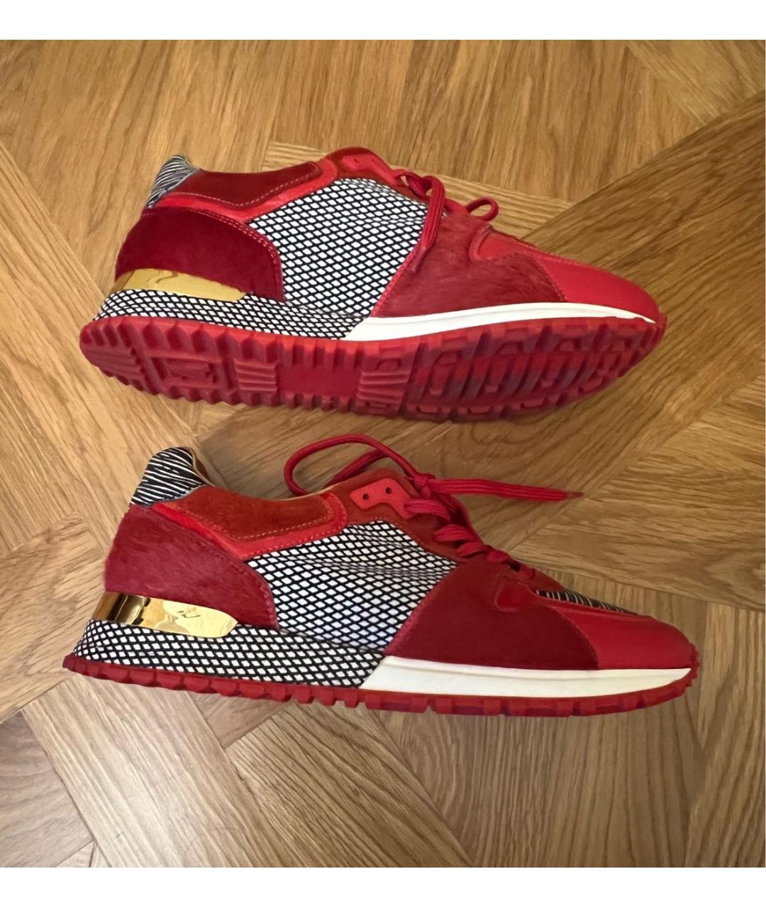 LOUIS VUITTON Красные кожаные кроссовки, фото 4