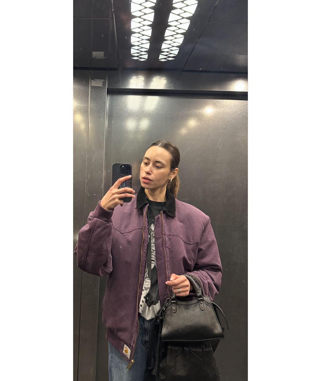CARHARTT WIP Бордовая деним куртка, фото 2