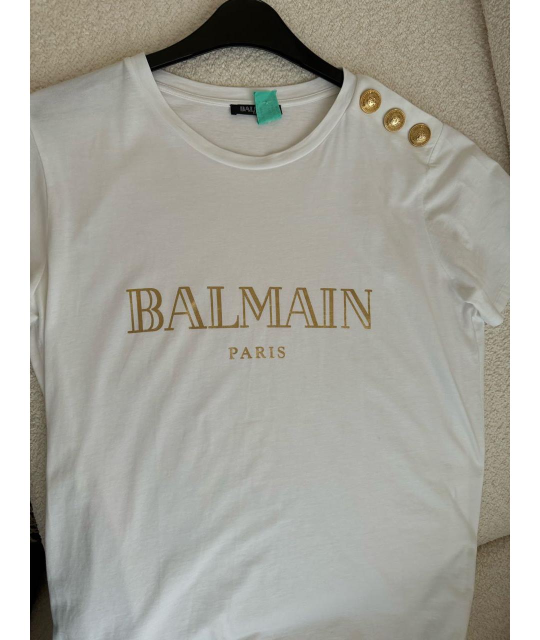 BALMAIN Белая хлопковая футболка, фото 3
