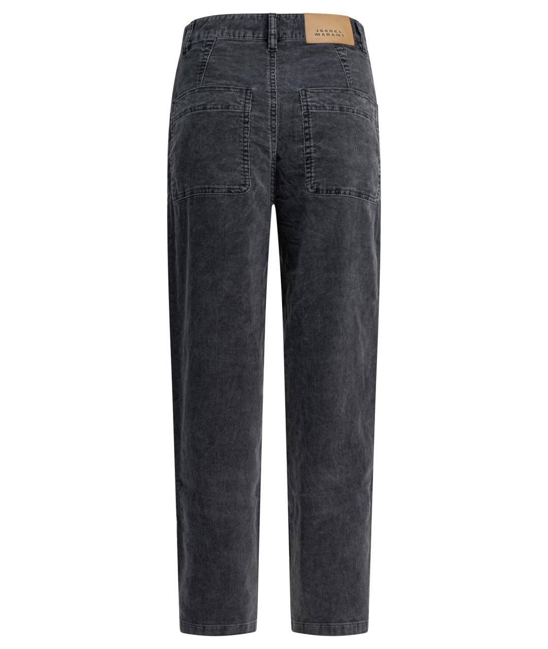 ISABEL MARANT Черные хлопковые прямые брюки, фото 2