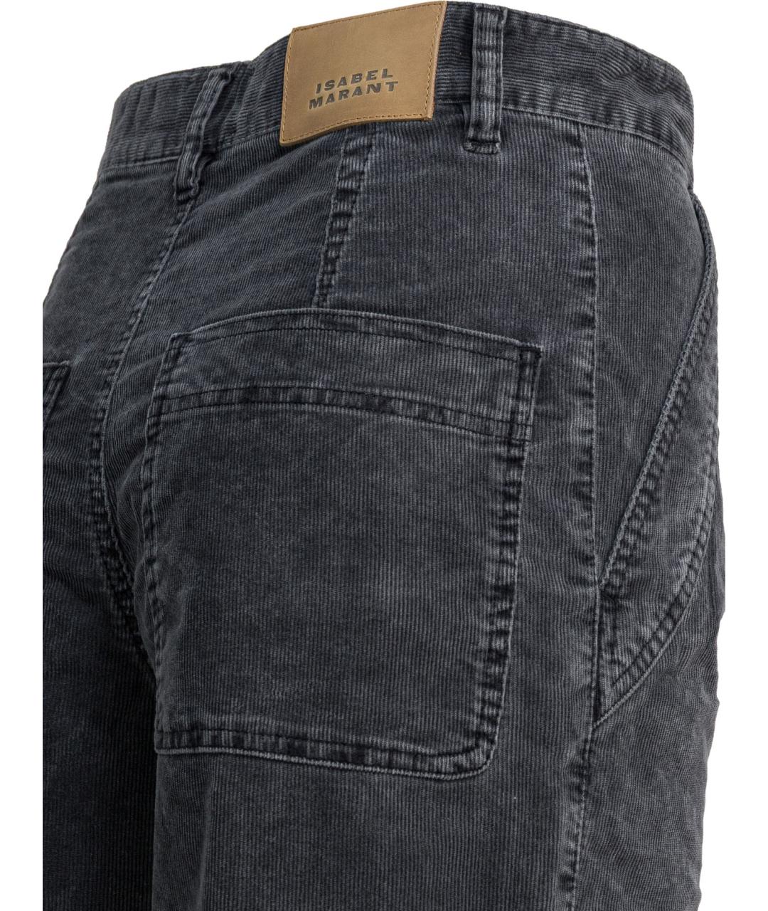 ISABEL MARANT Черные хлопковые прямые брюки, фото 4