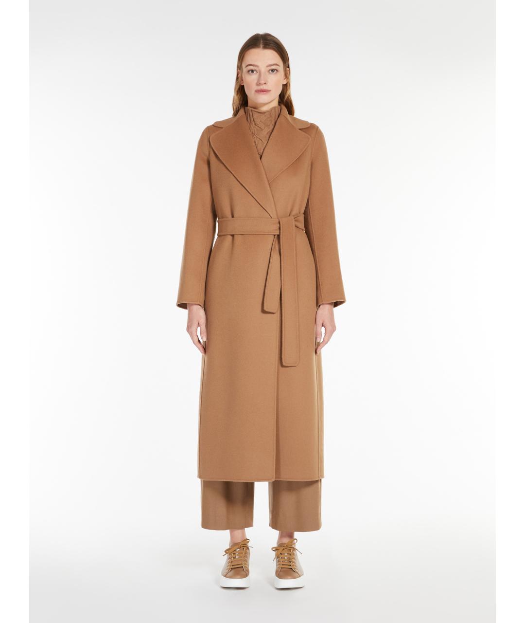 'S MAX MARA Бежевое шерстяное пальто, фото 3