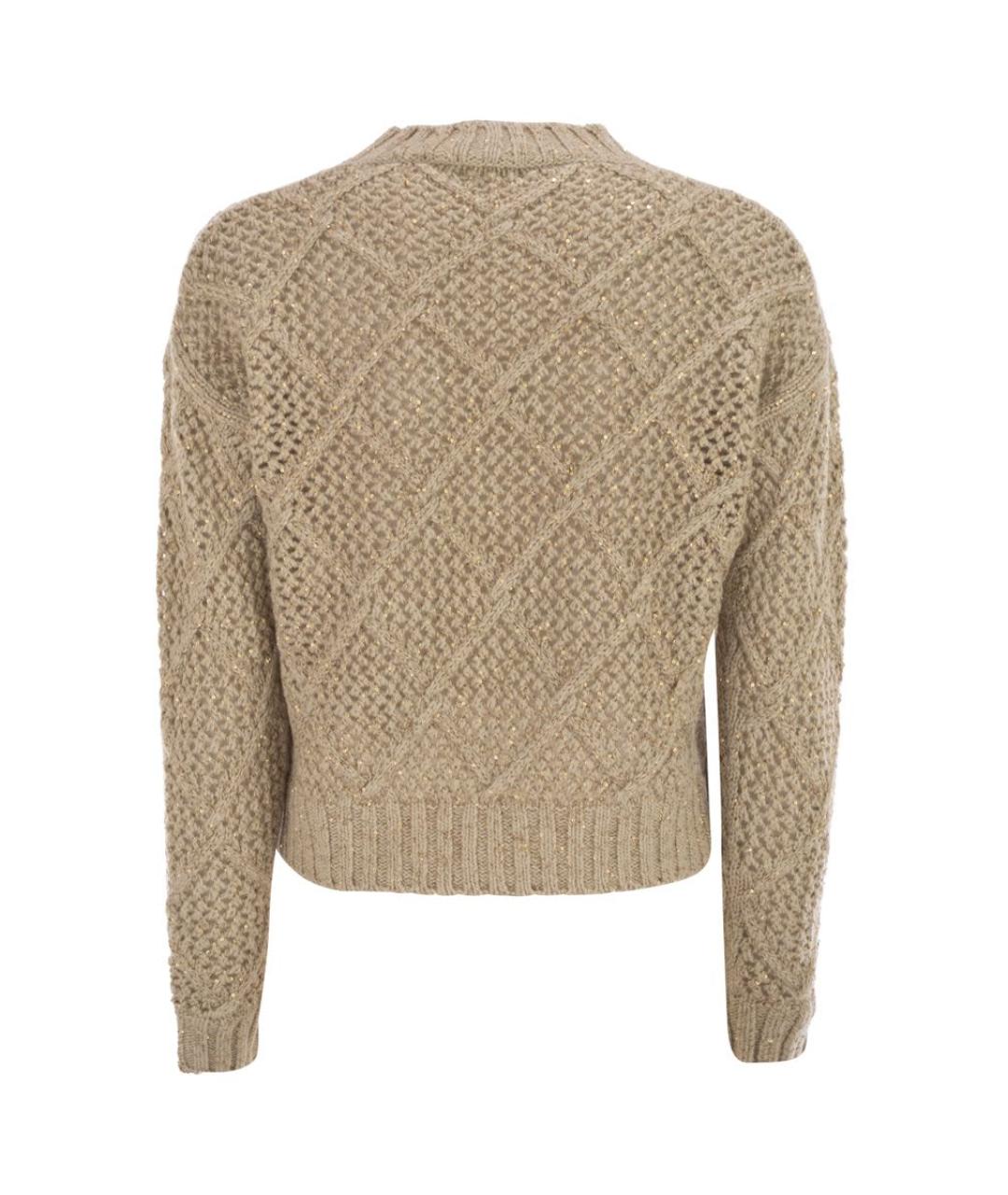 MAX MARA Бежевый шерстяной джемпер / свитер, фото 2