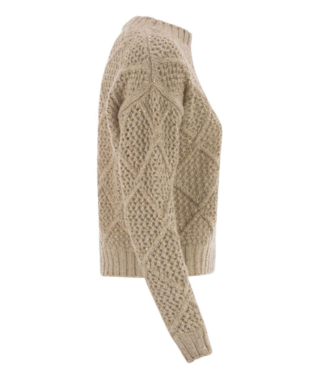 MAX MARA Бежевый шерстяной джемпер / свитер, фото 3