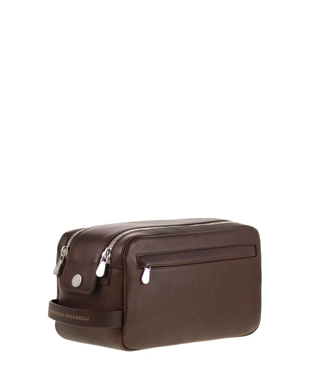 BRUNELLO CUCINELLI Коричневый кожаный кошелек, фото 3