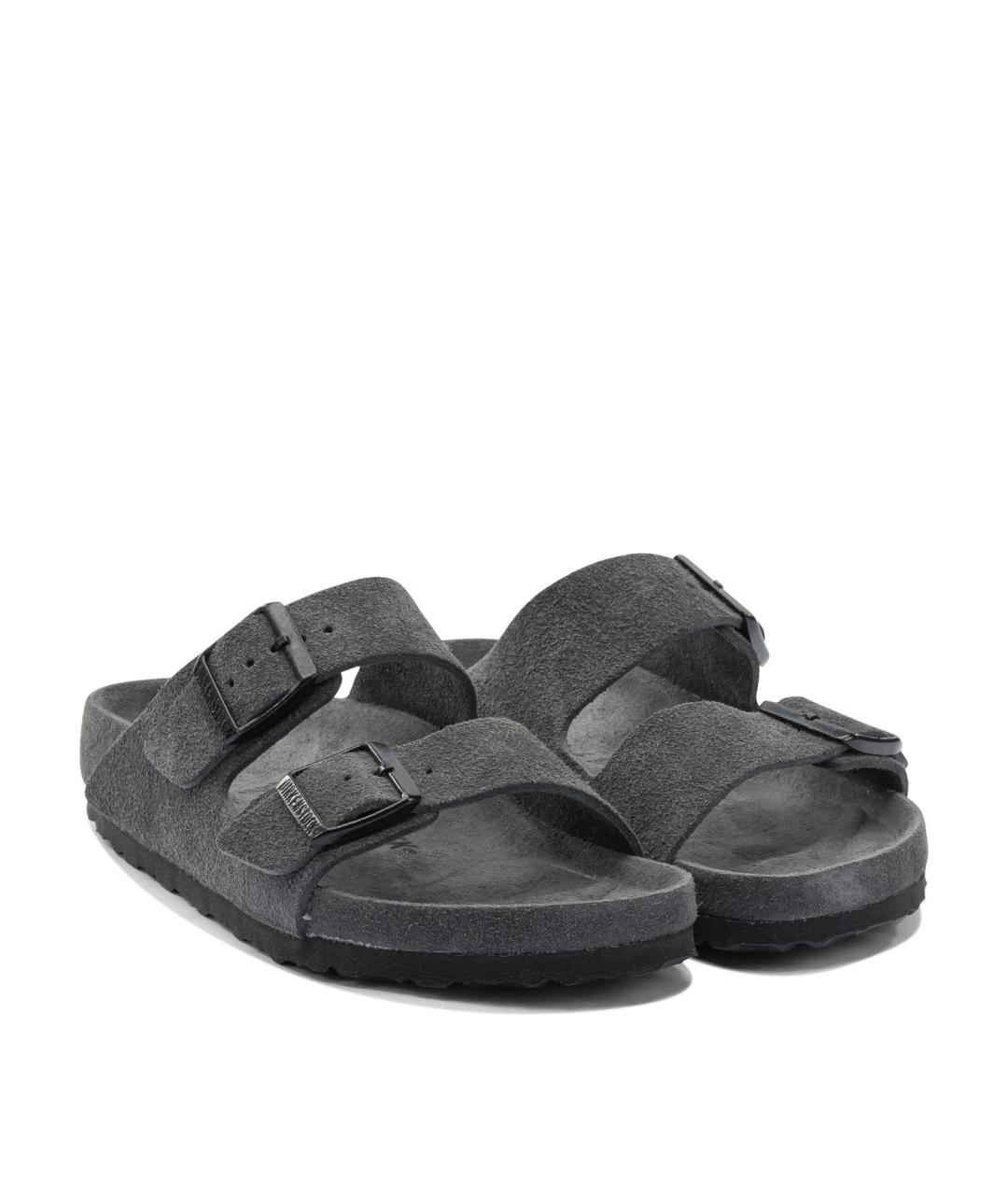BIRKENSTOCK Серые кожаные сандалии, фото 2