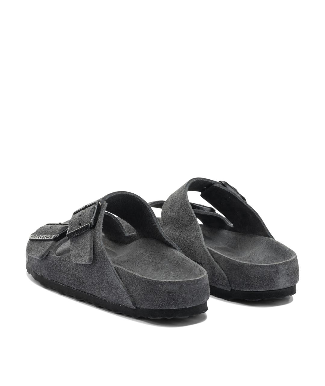 BIRKENSTOCK Серые кожаные сандалии, фото 4