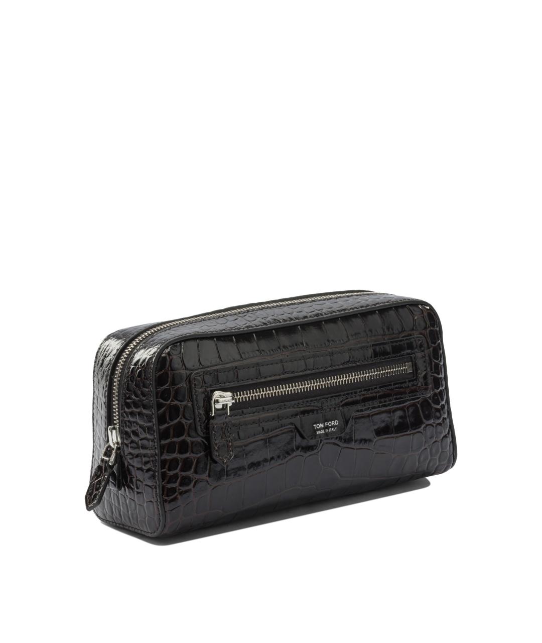 TOM FORD Коричневая барсетка из лакированной кожи, фото 2