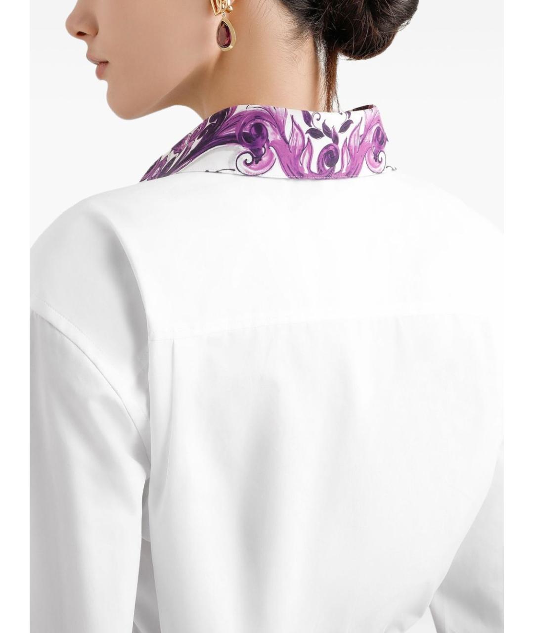 DOLCE&GABBANA Белая хлопковая рубашка, фото 4