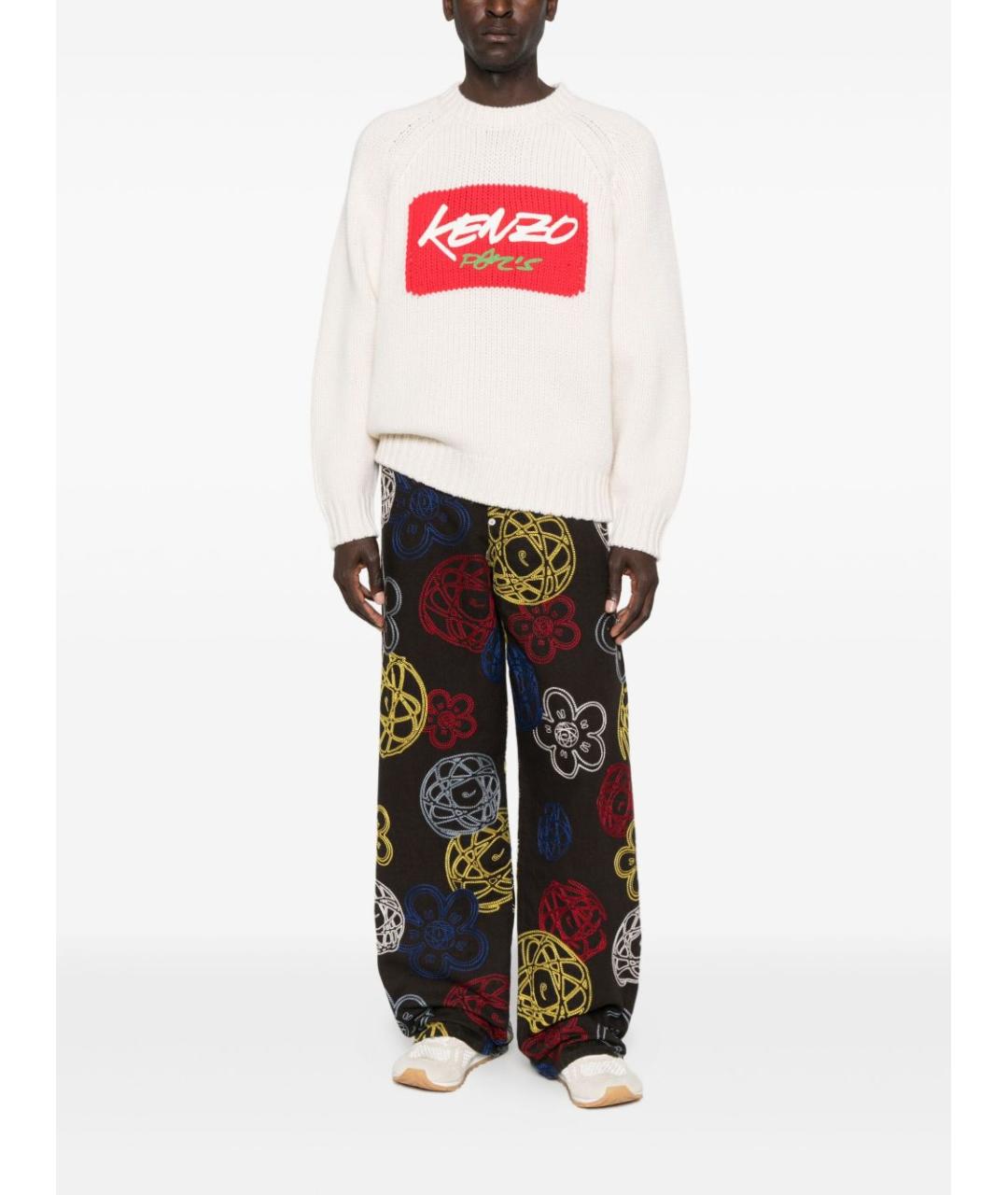 KENZO Коричневые хлопковые повседневные брюки, фото 5