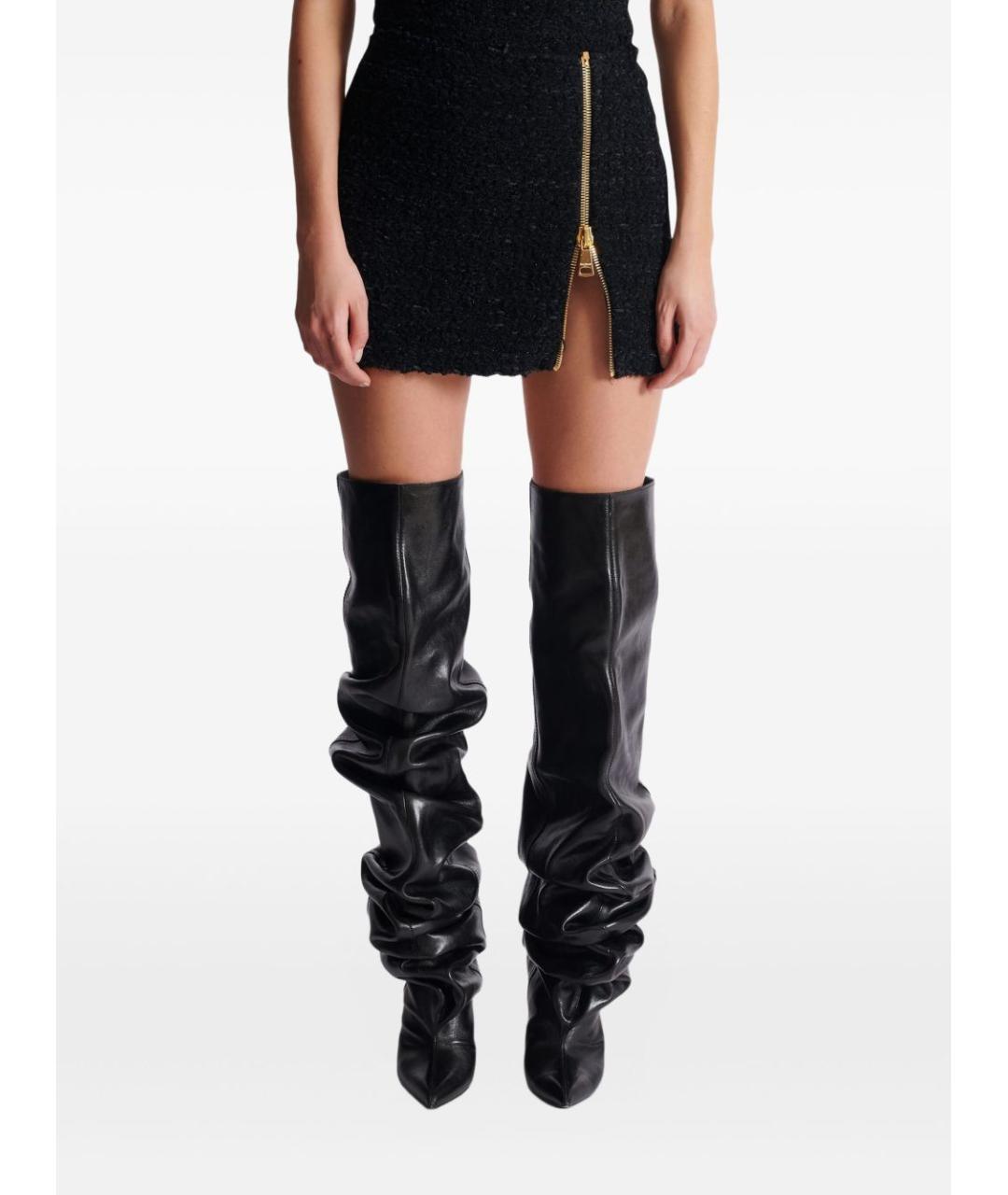 BALMAIN Черная вискозная юбка мини, фото 4