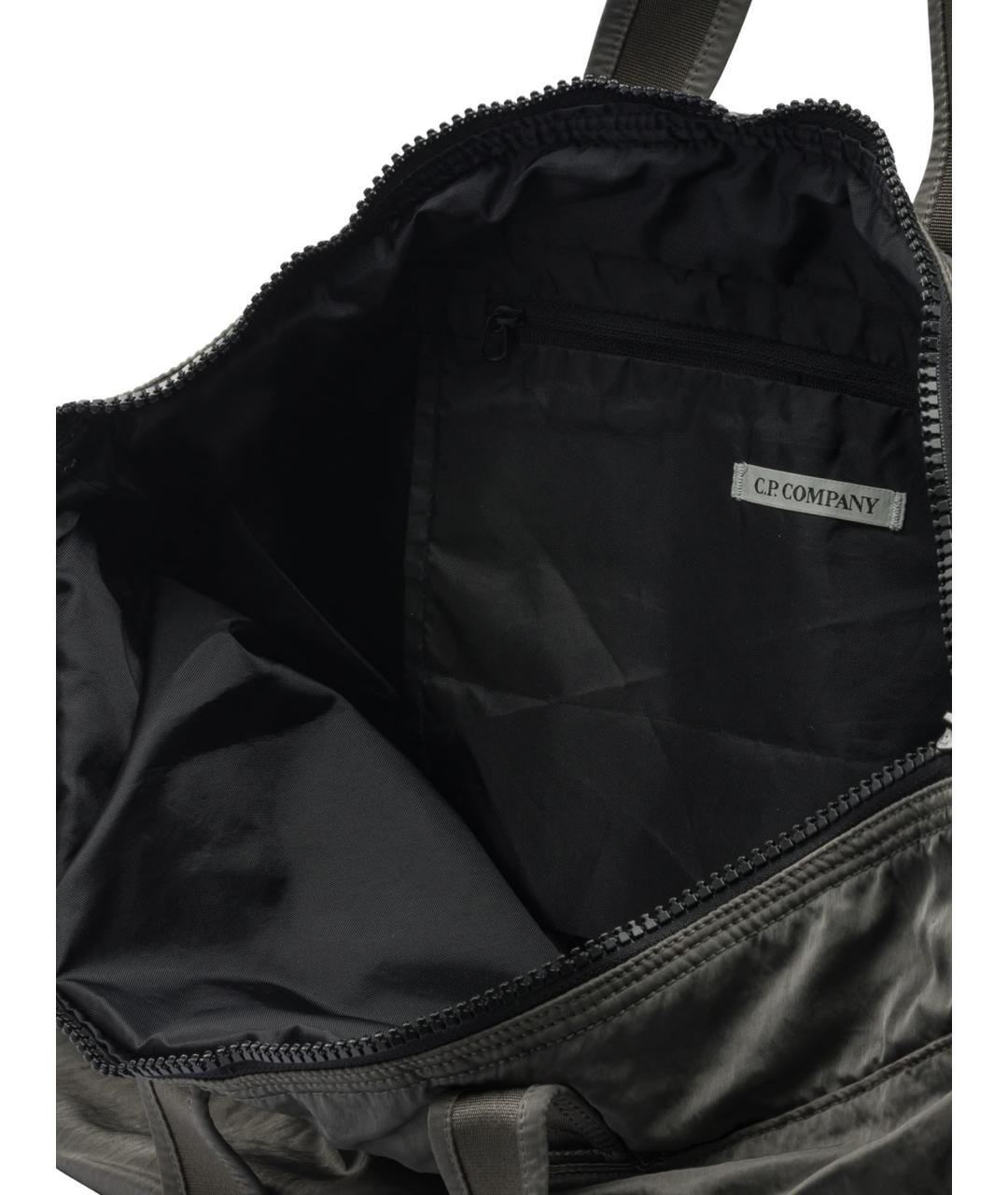 CP COMPANY Серая синтетическая сумка на плечо, фото 5
