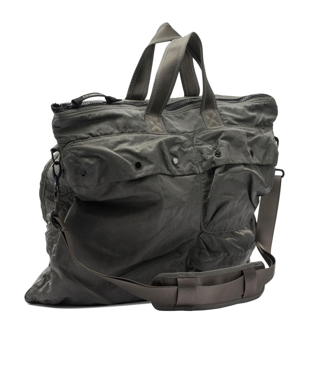 CP COMPANY Серая синтетическая сумка на плечо, фото 2