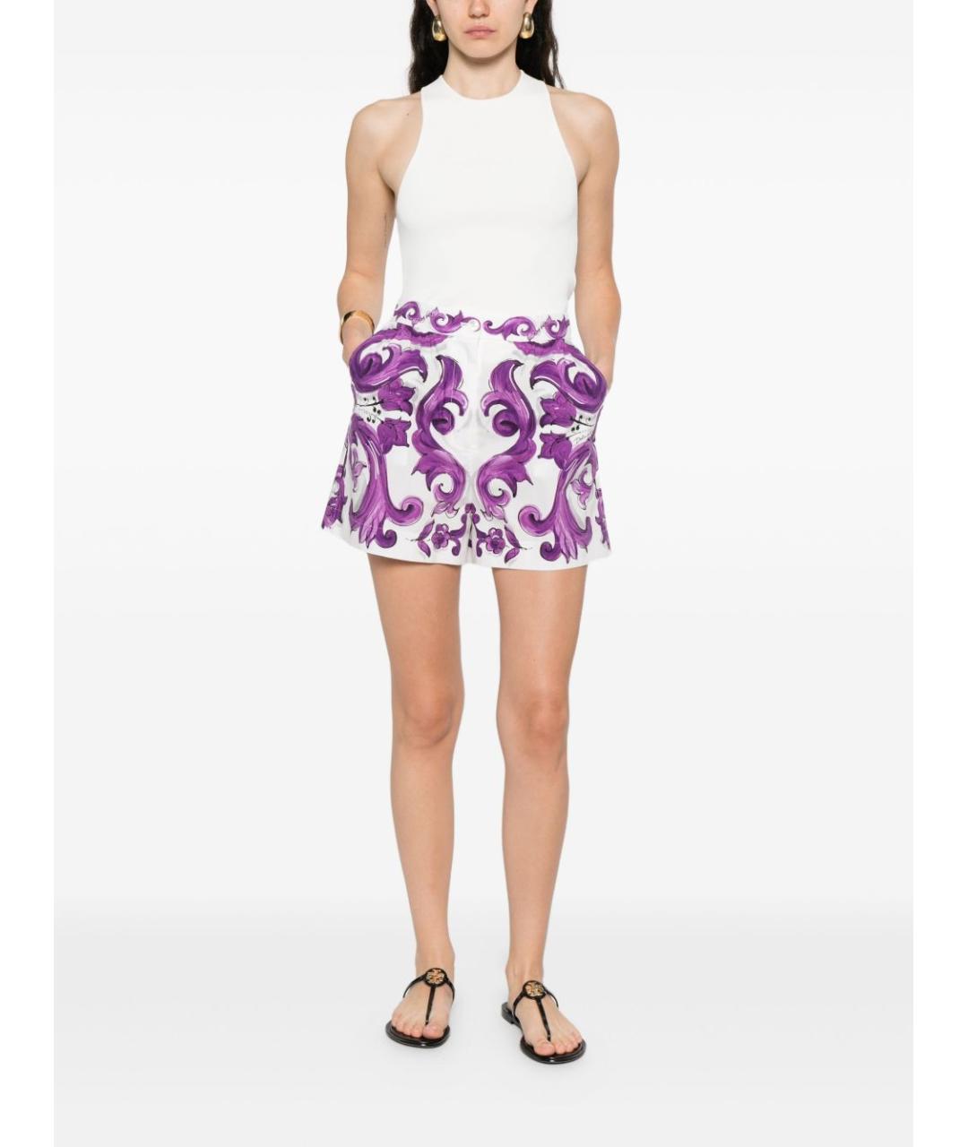 DOLCE&GABBANA Фиолетовые хлопковые шорты, фото 2