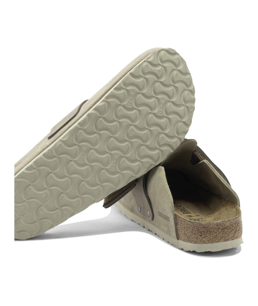 BIRKENSTOCK Бежевые кожаные сандалии, фото 5