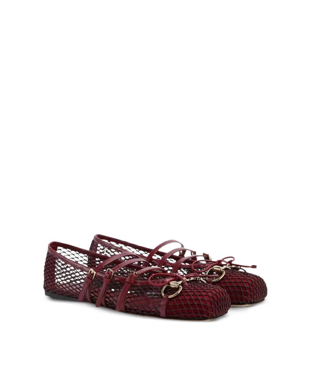 GUCCI Бордовые балетки, фото 2